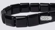 Black Onyx 10x10 2-Hole Gemstone Beads (16" strand)