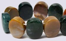 Fancy Jasper DARK 12x15 2-Hole Gemstone Beads