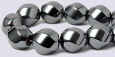 Hematite Beads 10mm 6-Sided Twist (non-magnetic)