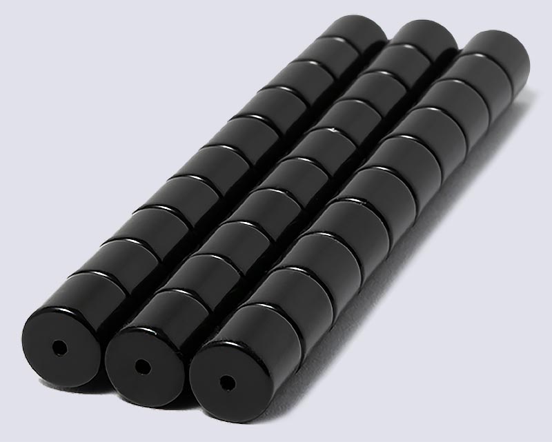 7mm x 7mm Tube/Cylinder Clasp Black (15 sets)