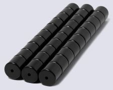 7mm x 7mm Magnetic Tube/Cylinder Clasp Black (15 sets)