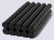 7mm x 7mm Magnetic Tube/Cylinder Clasp Black (50 sets)