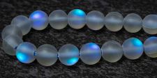 Mermaid Glass Beads - 6mm Round Dark Grey AB Matte