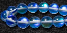 Mermaid Glass Beads - 8mm Round Sapphire AB