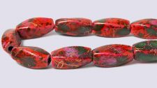 Picasso Magnetic Hematite Beads 5x11 (4-sided) Swirl - Red
