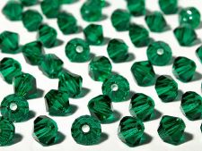 Preciosa Crystal 4mm Bicone Beads - Emerald (36) count
