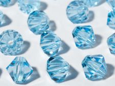 Preciosa Crystal 6mm Bicone Beads - Aquamarine (18) count
