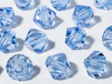 Preciosa Crystal 6mm Bicone Beads - Light Sapphire (18) count