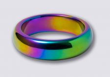 Rainbow Magnetic Hematite 6mm Ring (size #5)
