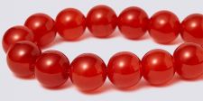 Red Jade (dyed) Gemstone Beads - 8mm Round