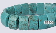 Turquoise Howlite 6x12 2-Hole Gemstone Beads (16" strand)