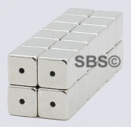 6mm x 6mm Magnetic CUBE Clasp Silver (12)