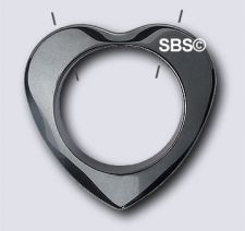 Hematite 35mm Heart  (2-Holes)