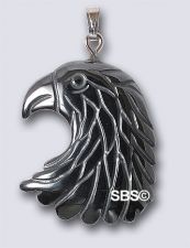 Hematite Eagle Head 25x30 (silver plated bezel)