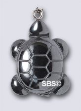 Hematite Turtle 21x30 (silver plated bezel)