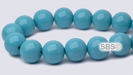Pearl Magnetic Hematite Beads 8mm - Soft Turquoise