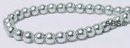 Pearl Magnetic Hematite Beads 4mm-Silver