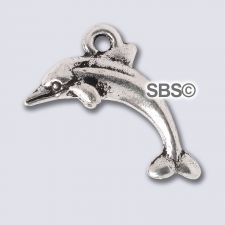 TierraCast Dolphin Charm "Silver Antique"