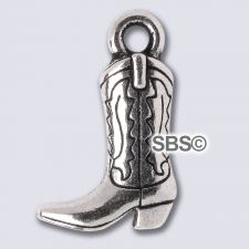 TierraCast Western Boot Charm "Silver Antique"