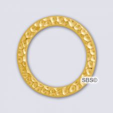 TierraCast 18mm Hammered Ring "Gold Plate"