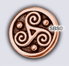 TierraCast Triskele Button "Copper Antique"