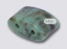 African Turquoise 6mm x 12mm 2-Hole Oval Gemstone Beads (12)
