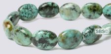 African Turquoise Beads - 8mm x 10mm Flat Oval