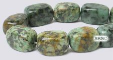 African Turquoise Beads - 8mm x 12mm Polished Nugget