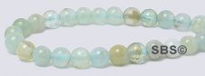 Aquamarine Tricolor Gemstone Beads - 4mm Round