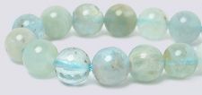 Aquamarine Tricolor Gemstone Beads - 8mm Round