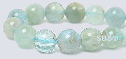 Aquamarine Tricolor Gemstone Beads