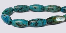 Blue African Turquoise Gemstone Beads - 5mm x 12mm Rice/melon