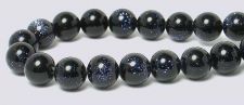 Blue Goldstone Gemstone Beads - 6mm Round