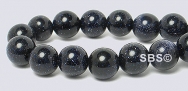 Blue Goldstone Gemstone Beads - 8mm Round