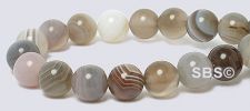 Botswana Agate Gemstone Beads - 6mm Round A Grade