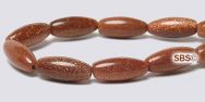Goldstone Gemstone Beads - 5mm x 12mm Rice/melon