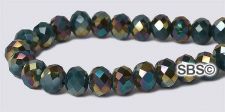 Chinese Crystal 6mm Rondel Beads - Teal Vitrail