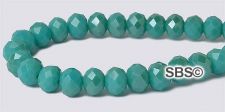Chinese Crystal 6mm Rondel Beads - Turquoise Luster