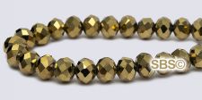 Oriental Crystal 6mm Rondel Beads - Bronze