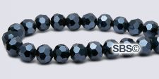 Oriental Crystal 6mm Round Beads - Navy Luster