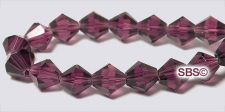 Chinese Crystal Beads 6mm Bicone - Dark Amethyst