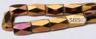 Copper Magnetic Hematite Beads - 5x8 Faceted Tube