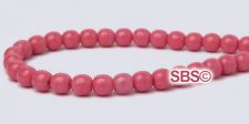 Czech 4mm Round Beads - Pink Opaque