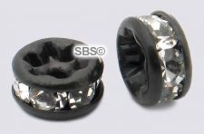 Crystal Rhinestone Rondels 4.5mm Black (1)