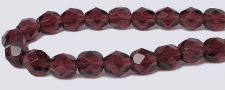 Fire polished 6mm Round Beads - Amethyst