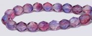 Fire polished 6mm Round Beads - Amethyst Fuchsia / Dual Coated