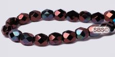 Fire polished 6mm Round Beads - Amethyst Metallic / Luster