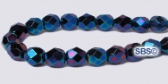 Fire polished 6mm Round Beads - Blue Iris