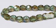Fire polished 6mm Round Beads - Chrysolite / Celsian