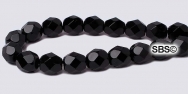 Fire polished 6mm Round Beads - Jet